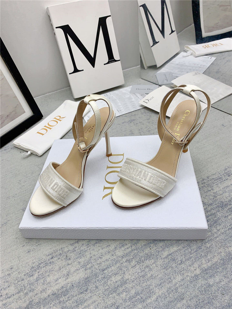High Quality Luxury Dior Fashion Embroidered Hot Diamond High-Heeled Sandals – Style 02374 product detail