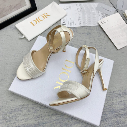 High Quality Luxury Dior Fashion Embroidered Hot Diamond High-Heeled Sandals – Style 02374 product detail