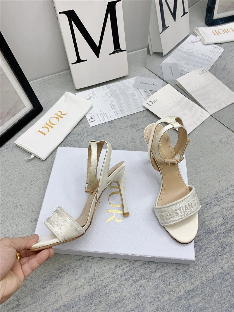 High Quality Luxury Dior Fashion Embroidered Hot Diamond High-Heeled Sandals – Style 02374 product detail