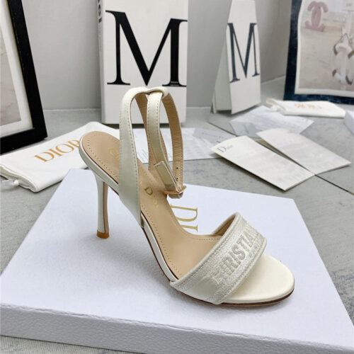 High Quality Luxury Dior Fashion Embroidered Hot Diamond High-Heeled Sandals – Style 02374 product detail
