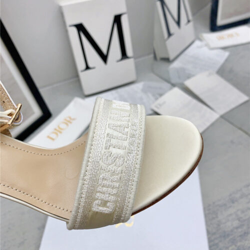 High Quality Luxury Dior Fashion Embroidered Hot Diamond High-Heeled Sandals – Style 02374 product detail