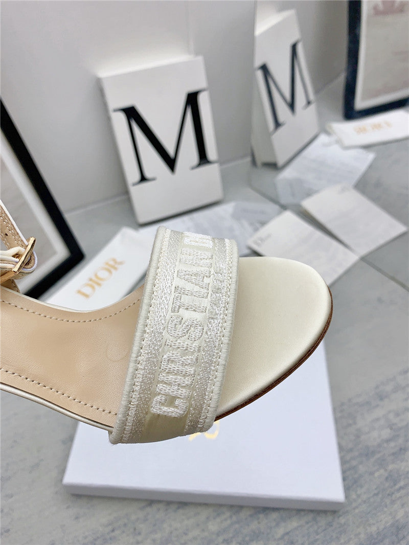 High Quality Luxury Dior Fashion Embroidered Hot Diamond High-Heeled Sandals – Style 02374 product detail