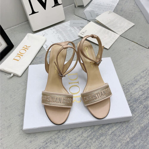 High Quality Luxury Dior Fashion Embroidered Hot Diamond High-Heeled Sandals – Style 66214 product detail