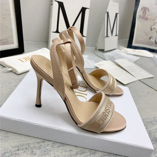 High Quality Luxury Dior Fashion Embroidered Hot Diamond High-Heeled Sandals – Style 66214