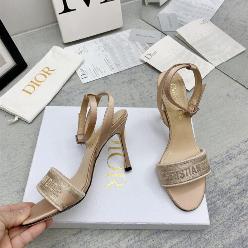 High Quality Luxury Dior Fashion Embroidered Hot Diamond High-Heeled Sandals – Style 66214 product detail