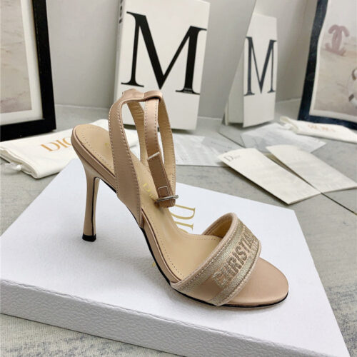 High Quality Luxury Dior Fashion Embroidered Hot Diamond High-Heeled Sandals – Style 66214 product detail