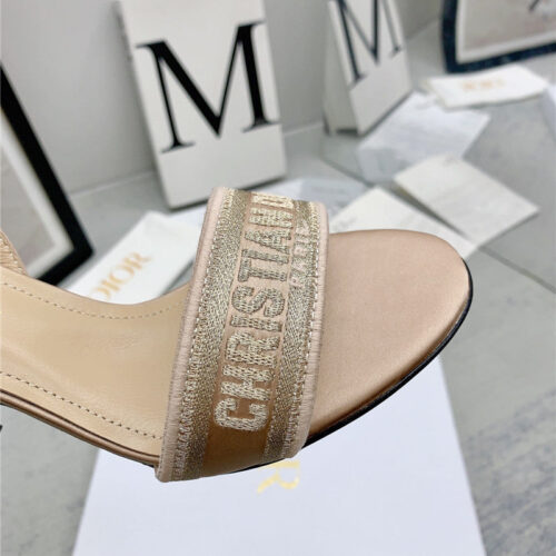 High Quality Luxury Dior Fashion Embroidered Hot Diamond High-Heeled Sandals – Style 66214 product detail