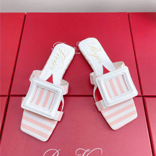 High Quality Luxury Roger Vivier Embroidered Buckle Mules – Style 88020 alternate view