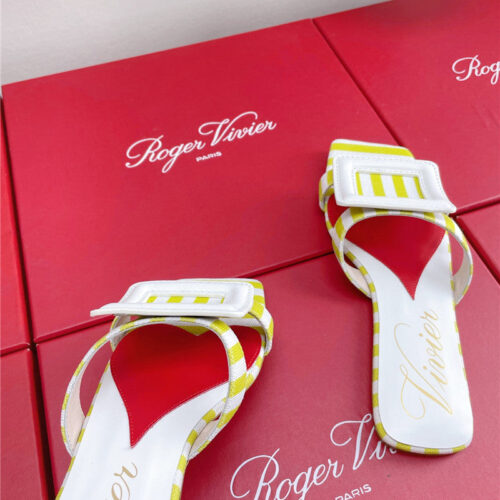 High Quality Luxury Roger Vivier Embroidered Buckle Mules – Style 86324 product detail