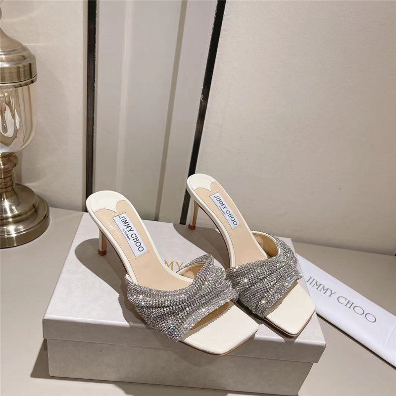 High Quality Luxury Jimmy Choo Hand-Drilled Sandals – Style 80023