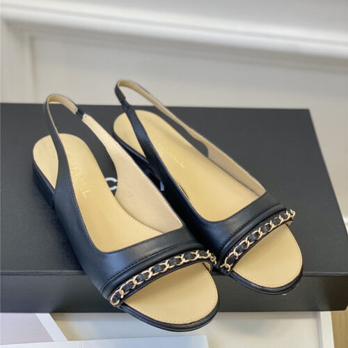 High Quality Luxury Chanel New Chain Fish Mouth Sandals – Style 27526