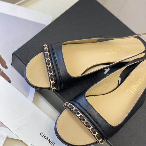 High Quality Luxury Chanel New Chain Fish Mouth Sandals – Style 27526 product detail