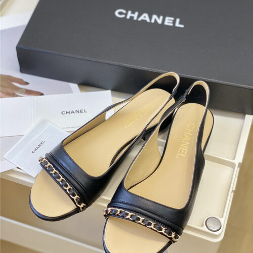 High Quality Luxury Chanel New Chain Fish Mouth Sandals – Style 27526 product detail