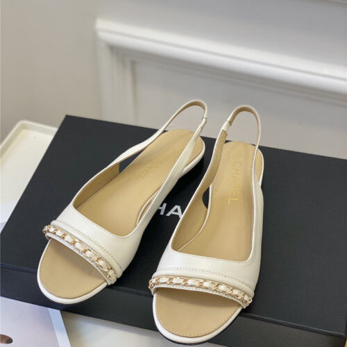 High Quality Luxury Chanel New Chain Fish Mouth Sandals – Style 91366 alternate view