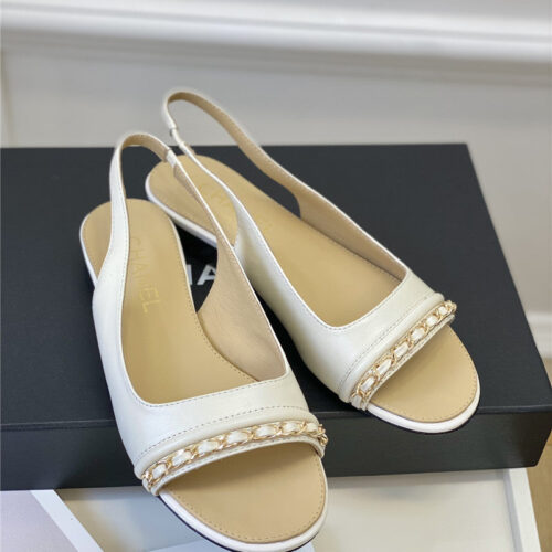 High Quality Luxury Chanel New Chain Fish Mouth Sandals – Style 91366