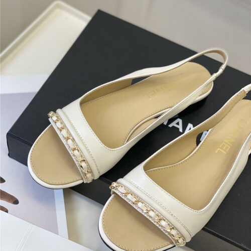 High Quality Luxury Chanel New Chain Fish Mouth Sandals – Style 91366 product detail