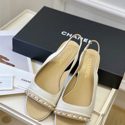 High Quality Luxury Chanel New Chain Fish Mouth Sandals – Style 91366 product detail