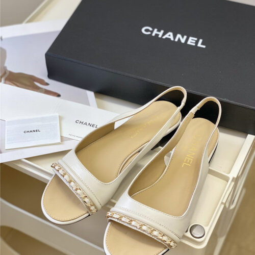 High Quality Luxury Chanel New Chain Fish Mouth Sandals – Style 91366 product detail