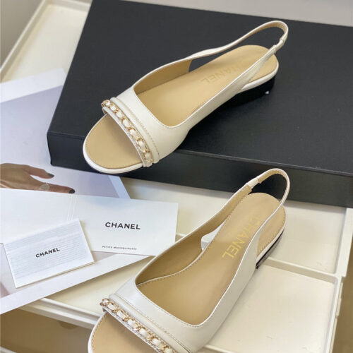 High Quality Luxury Chanel New Chain Fish Mouth Sandals – Style 91366 product detail