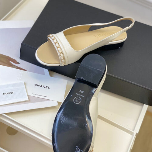 High Quality Luxury Chanel New Chain Fish Mouth Sandals – Style 91366 product detail