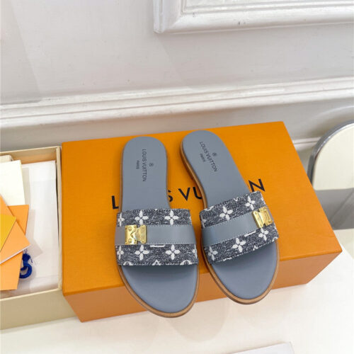 High Quality Luxury Louis Vuitton Metal Buckle Slippers – Style 93475 product detail