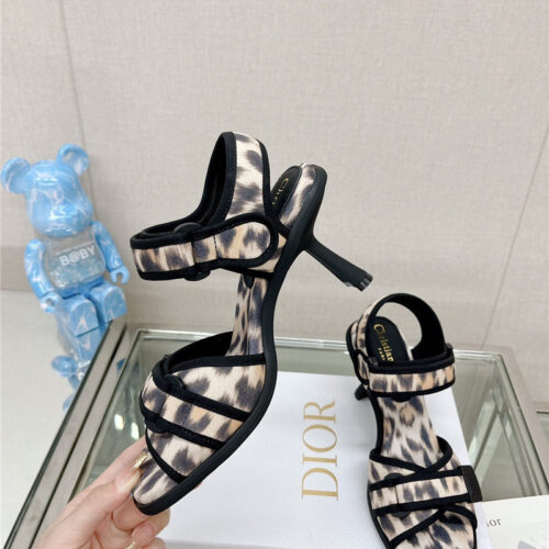 High Quality Luxury Dior Leopard Print Velcro Sandals product detail