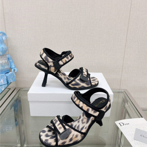 High Quality Luxury Dior Leopard Print Velcro Sandals product detail