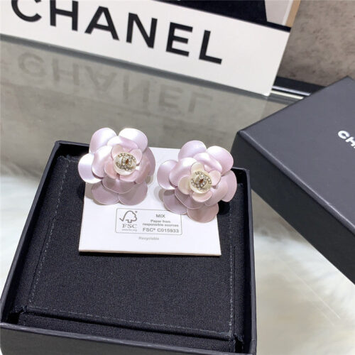 High Quality Luxury Chanel 23C Pink Camellia Earrings product detail