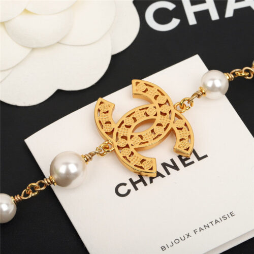 High Quality Luxury Chanel Classic Double C Pentagram Pearl Sweater Chain product detail