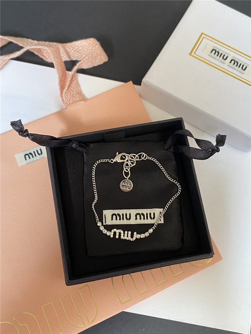 High Quality Luxury Miumiu Swarovski Crystal Diamond Bracelet