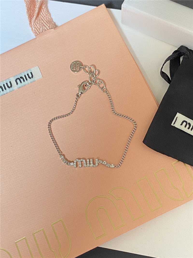 High Quality Luxury Miumiu Swarovski Crystal Diamond Bracelet product detail