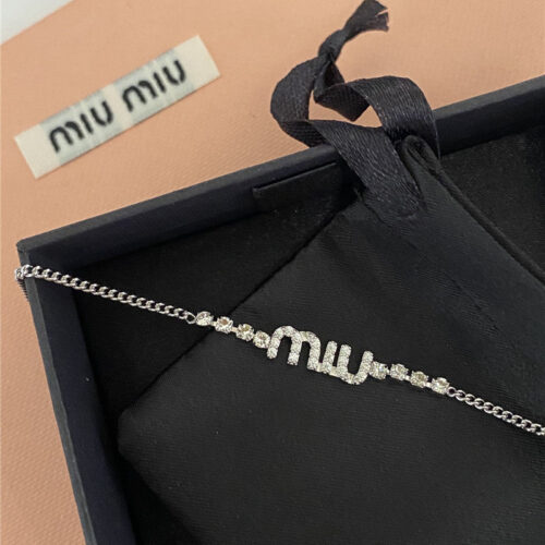 High Quality Luxury Miumiu Swarovski Crystal Diamond Bracelet product detail