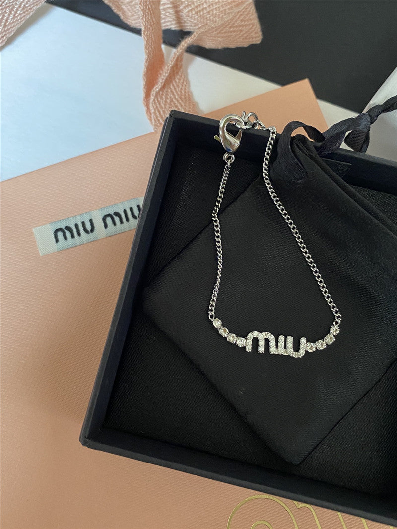 High Quality Luxury Miumiu Swarovski Crystal Diamond Bracelet product detail
