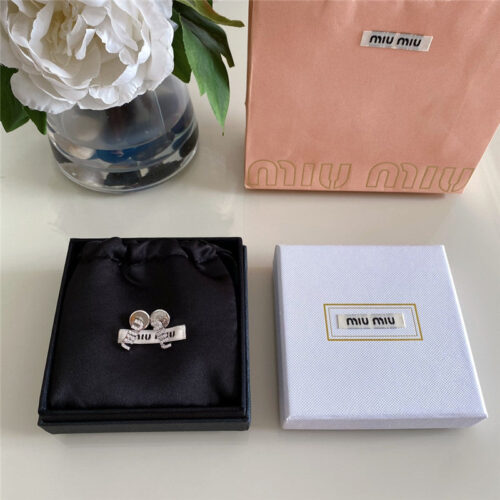 High Quality Luxury Miumiu Full Diamond Letter Earrings