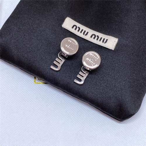 High Quality Luxury Miumiu Full Diamond Letter Earrings product detail