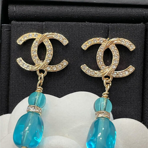 High Quality Luxury Chanel Glass Double C Earrings product detail