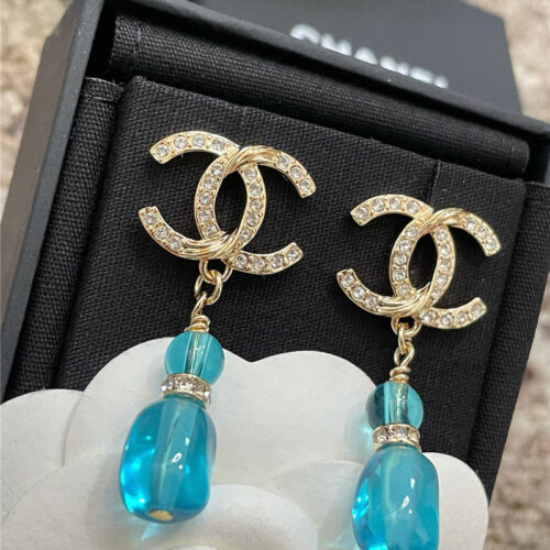 High Quality Luxury Chanel Glass Double C Earrings product detail