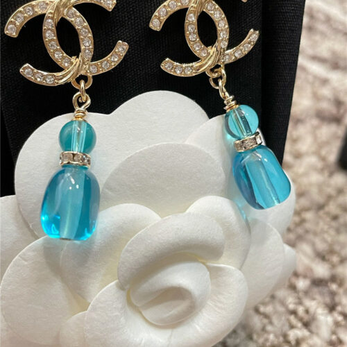 High Quality Luxury Chanel Glass Double C Earrings product detail
