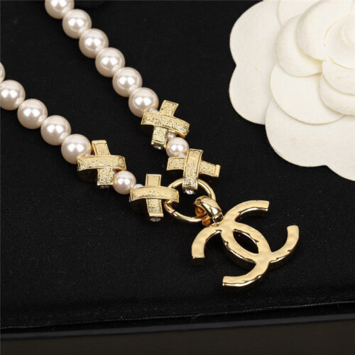 High Quality Luxury Chanel Cross Pearl Necklace product detail