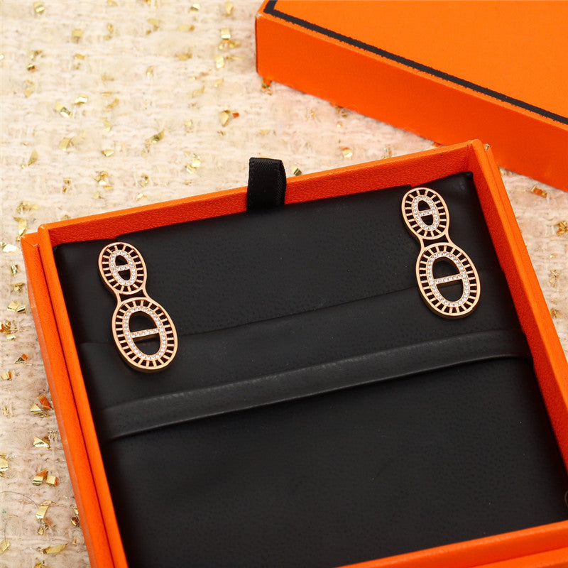 High Quality Luxury Hermes Pig Nose Earrings – Style 51072