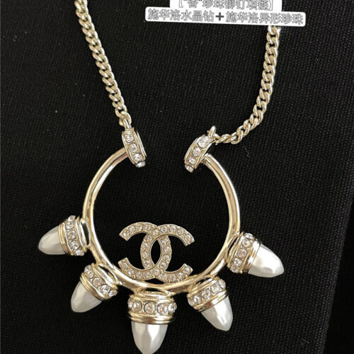 High Quality Luxury Chanel Pearl Stud Necklace product detail