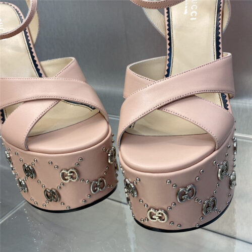 High Quality Luxury Gucci New High-Heeled Round Toe Candy-Colored Womens Shoes product detail