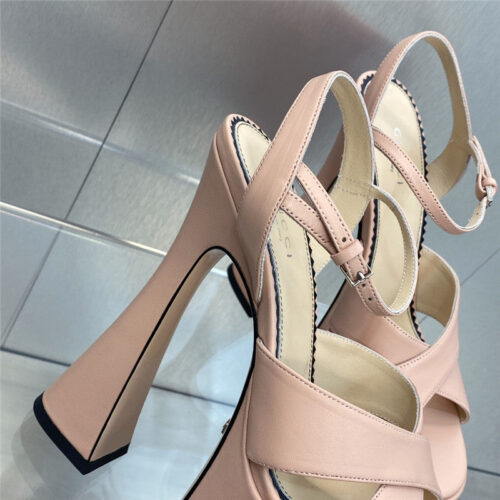 High Quality Luxury Gucci New High-Heeled Round Toe Candy-Colored Womens Shoes product detail