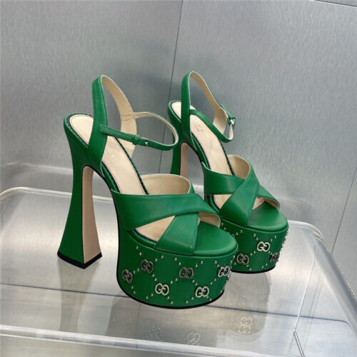 High Quality Luxury Gucci New High-Heeled Round Toe Candy-Colored Womens Shoes – Style 14227