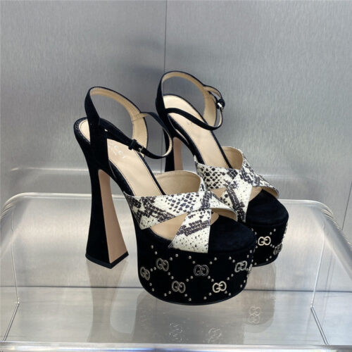 High Quality Luxury Gucci New High-Heeled Round Toe Candy-Colored Womens Shoes – Style 45299