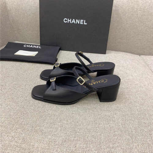 High Quality Luxury Chanel Summer New High Heel Slippers – Style 67590 product detail
