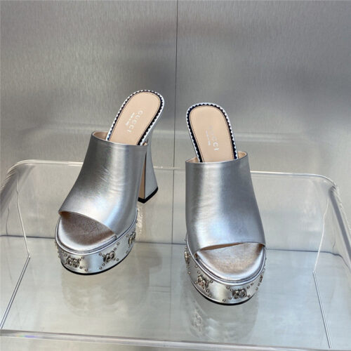 High Quality Luxury Gucci High Heel Round Toe Candy Color Womens Shoes product detail