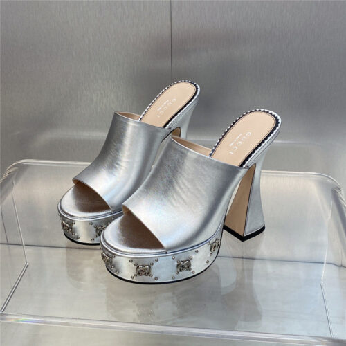 High Quality Luxury Gucci High Heel Round Toe Candy Color Womens Shoes alternate view