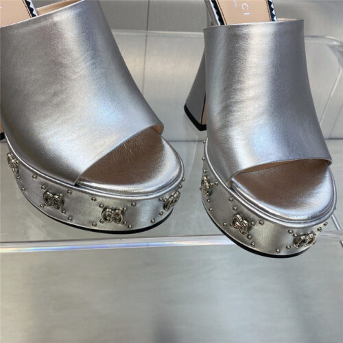High Quality Luxury Gucci High Heel Round Toe Candy Color Womens Shoes product detail