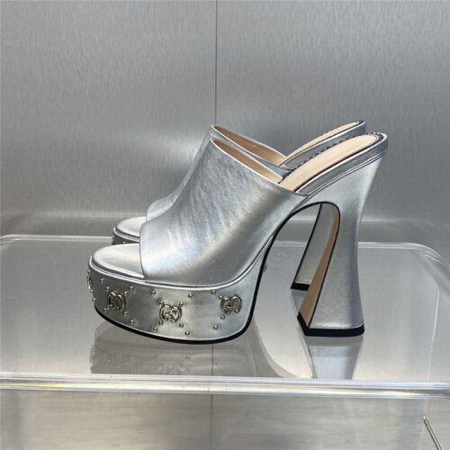 High Quality Luxury Gucci High Heel Round Toe Candy Color Womens Shoes product detail